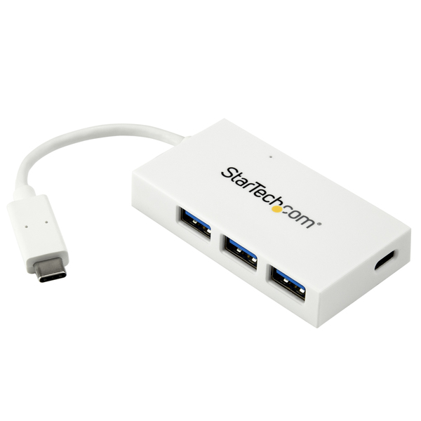 Startech.Com 4 Port USB C Hub - USB-C to C and A - USB 3.0 Hub - White HB30C3A1CFBW